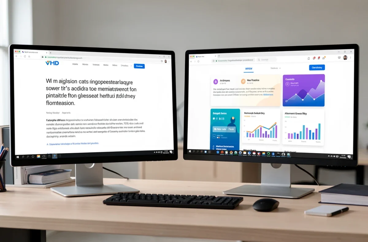 Deux écrans comparant une page web simple et une application dynamique