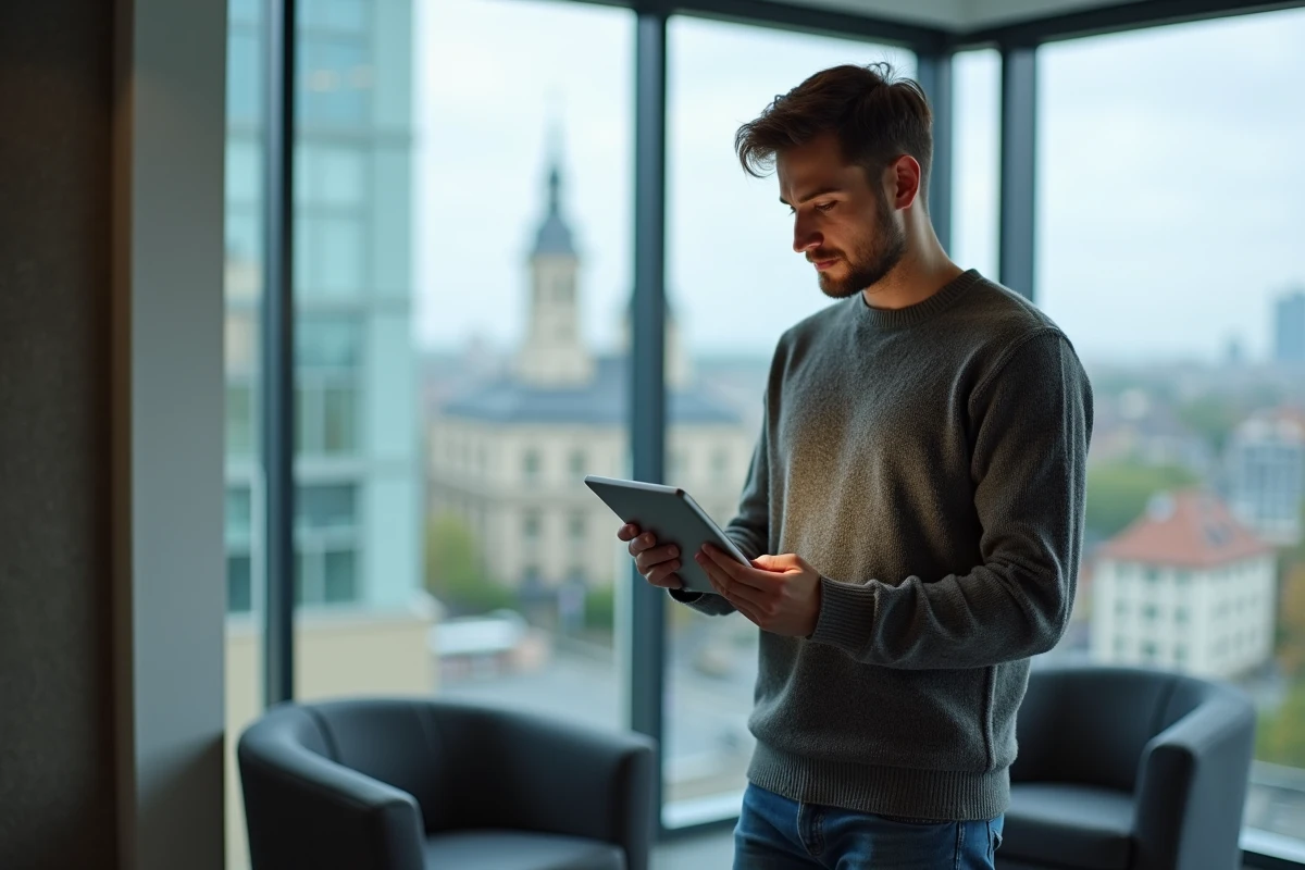 Jeune homme utilise une tablette pour activer la double authentification
