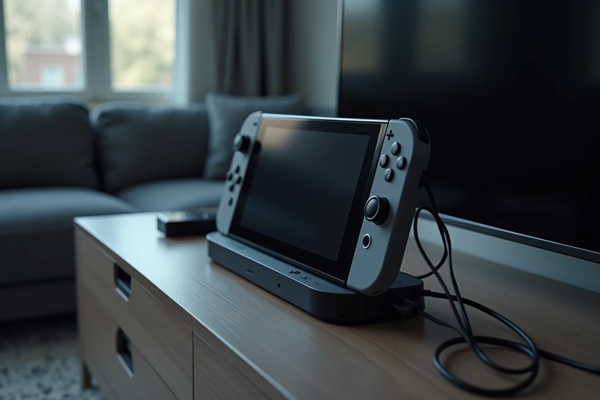 Nintendo Switch insérée dans son dock branché au téléviseur sans réaction, problème de charge ou de batterie