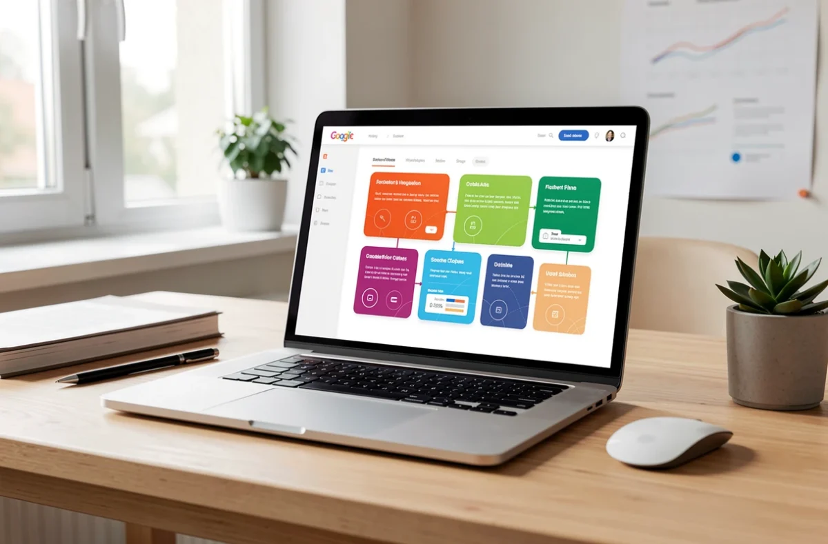Ordinateur portable affichant un tableau de bord web interactif
